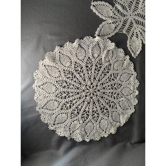 Vintage Handcrafted Lace Doilies Set Of 2 Decorative Table Accents - Picture 5 of 13